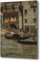 Картина На мосту Риальто в Венеции