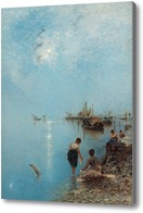 Картина Сцена окраины Венеции