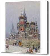 Купить картину Собор Василия Блаженного зимой