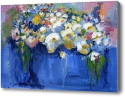 Картина Букет цветов в синей вазе