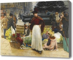 Картина Лондон, цветочница, площадь Пикадилли