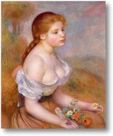 Картина Молодая девушка с ромашками