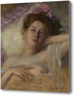 Картина Молодая женщина с цветами в волосах