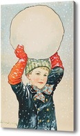 Купить картину Мальчик и снежный ком