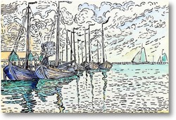 Картина Волендам, рыбацкие лодки