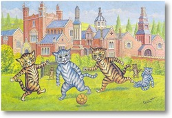 Картина Коты играют в футбол 