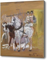 Картина Упряжка лошадей в 1909