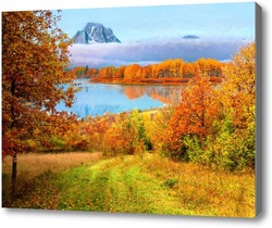 Картина осеннее озеро