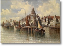 Картина Вид гавани города