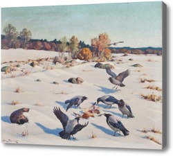 Картина Вороны в снегу