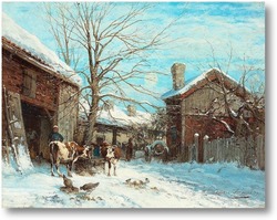 Картина Город Суткант зимой