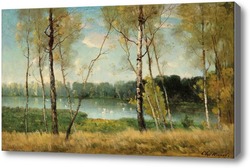 Картина Жан-Жак Руссо Озеро в Эрменонвиль