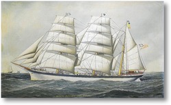 Картина Британский корабль в море под всеми парусами