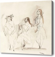 Купить картину Три девушки, 1917 