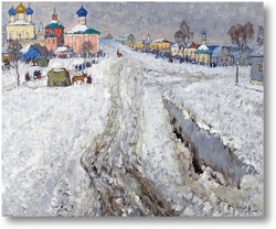 Купить картину Русский город под снегом