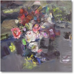 Картина абстрактный букет с розами
