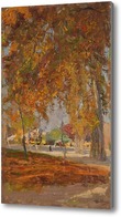 Картина Парк в тени деревьев