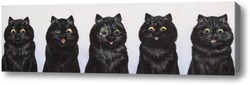Картина Пять черных кошек