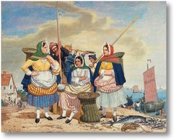 Купить картину Рыбный рынок около моря