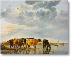 Картина Коровы на реке