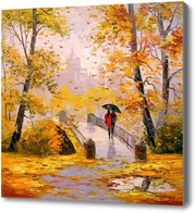 Картина Осенняя прогулка после дождя