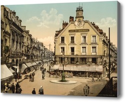 Картина Площадь,  Дьепп, Франция.1890-1900 гг