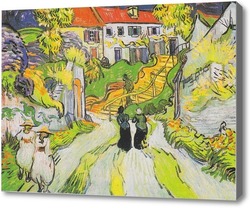 Картина Деревенская улица и шагающие фигуры в Овер