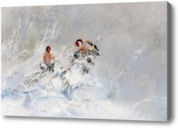 Картина Птицы на зимней ветке