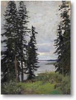 Картина Лес у озера