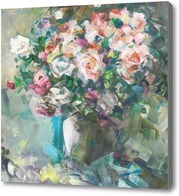 Картина этюд с розами