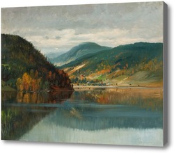 Картина Горный пейзаж в осенних красках