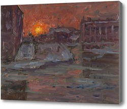 Картина Закат в Стокгольме