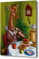 Купить картину Жираф пьет чай