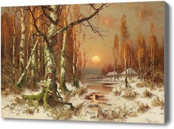 Картина Лесной закат.Клевер Юлий