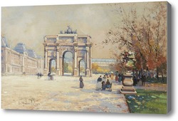 Картина Париж, Сад Тюильри, Карусели Лувра
