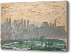 Картина Зимний Пейзаж с Вечерним Небом