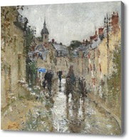 Картина Деревня под дождем