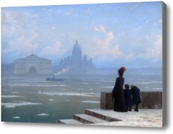 Картина Ледоход на реке Неве в Санкт-Петербурге