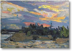 Картина Закат, Озеро Каноэ, 1915