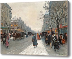 Картина Зимняя уличная сцена, 1913