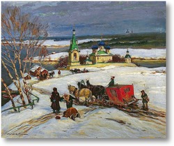 Картина Русская деревня