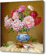 Купить картину Пионы в китайской фарфоровой вазе