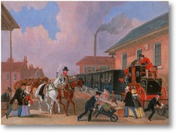 Картина Лаут Лондон Королевская почта Путешествие на поезде из Питерборо