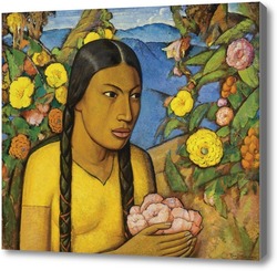 Картина Хуанита среди цветов
