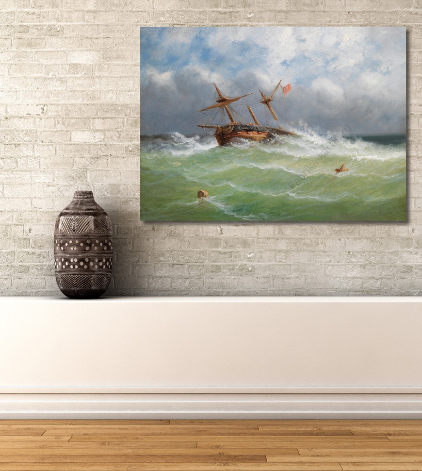Картина Парусный корабль в бурном море  
