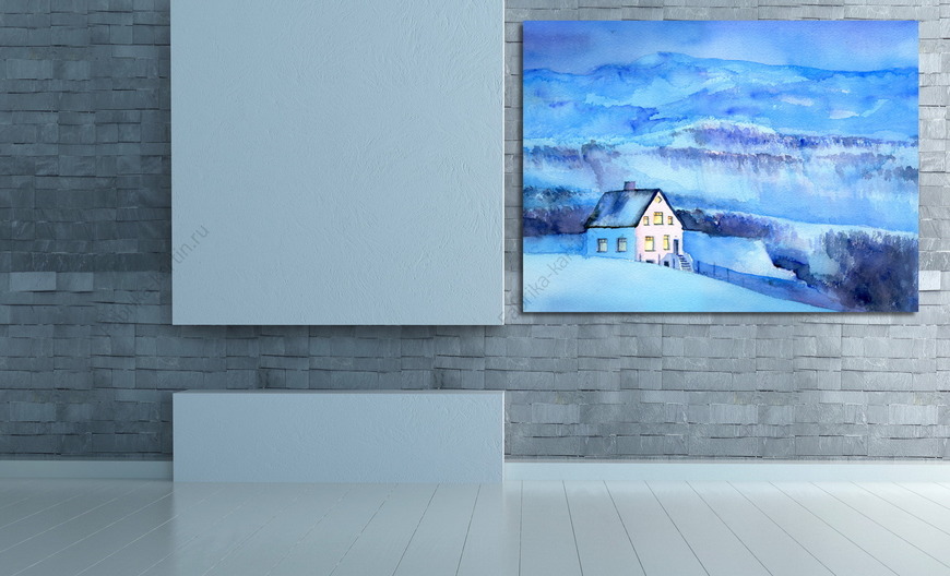 Картина Дом в синих горах