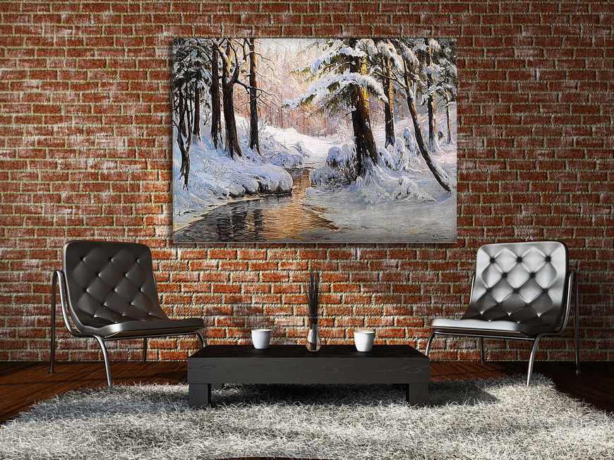 Картина Снежный пейзаж леса