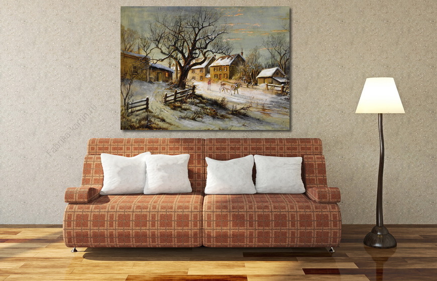Картина Зимняя деревня