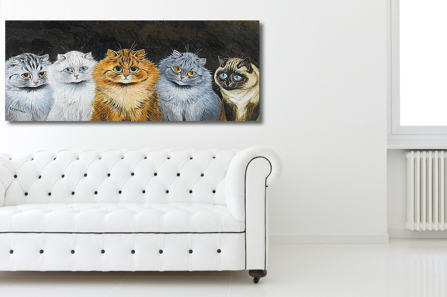 Картина Пять кошек