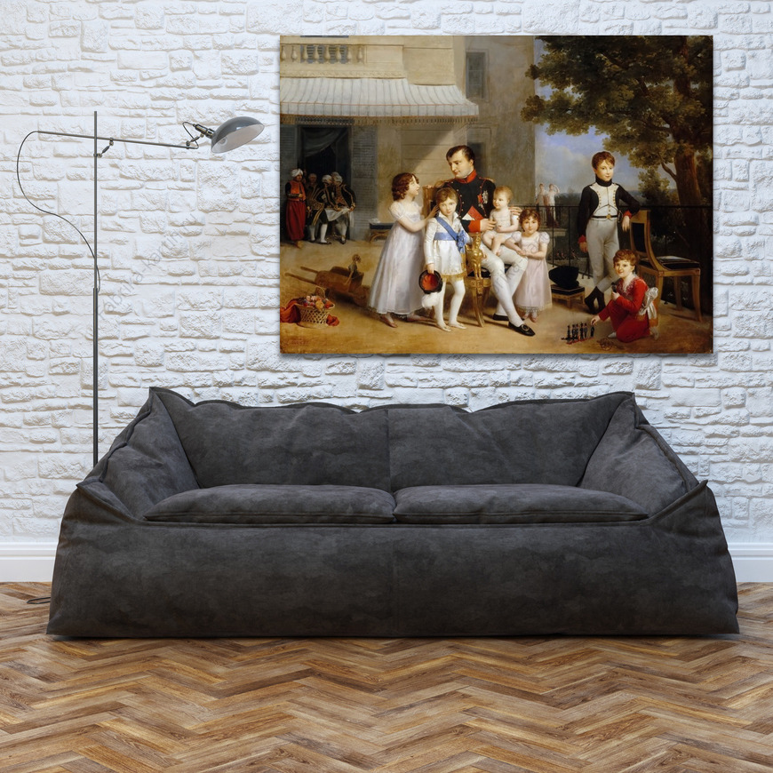 Картина Наполеон с детьми на террасе дворца Сен-Клу